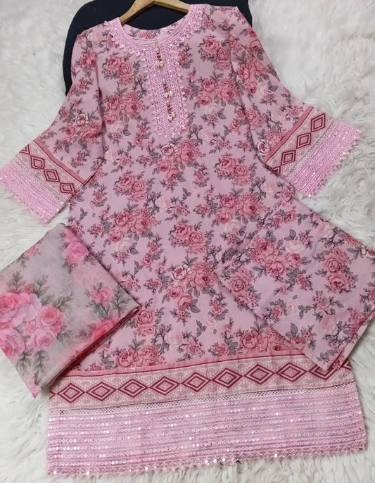 3 PIECE - EMBROIDERED LAWN SUIT