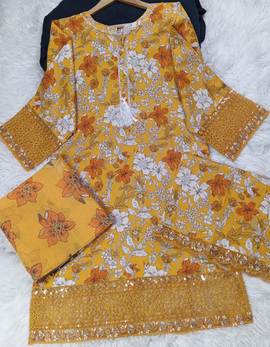 3 PIECE - EMBROIDERED LAWN SUIT