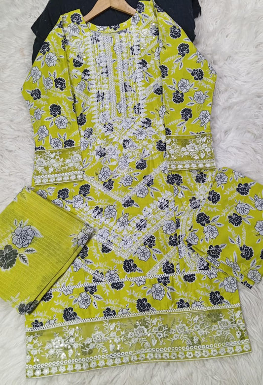 3 PIECE - EMBROIDERED LAWN SUIT