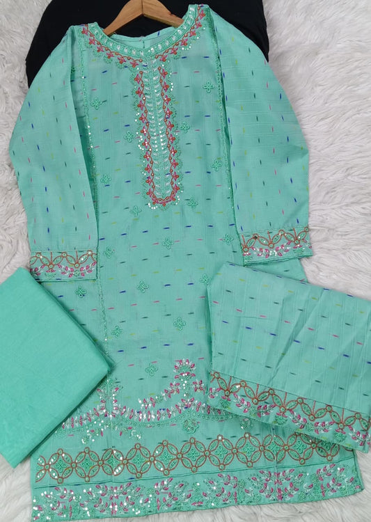 3 PIECE - EMBROIDERED LAWN SUIT