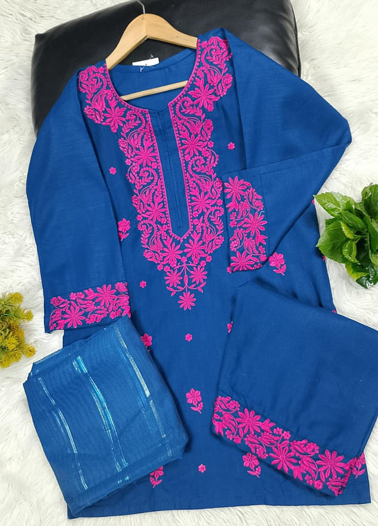 3 PIECE - EMBROIDERED KHADDAR SUIT