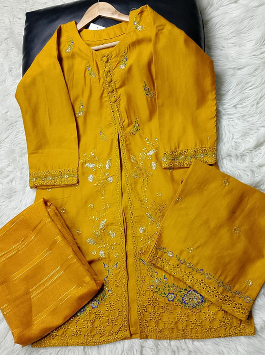 3 PIECE - EMBROIDERED KHADDAR SUIT