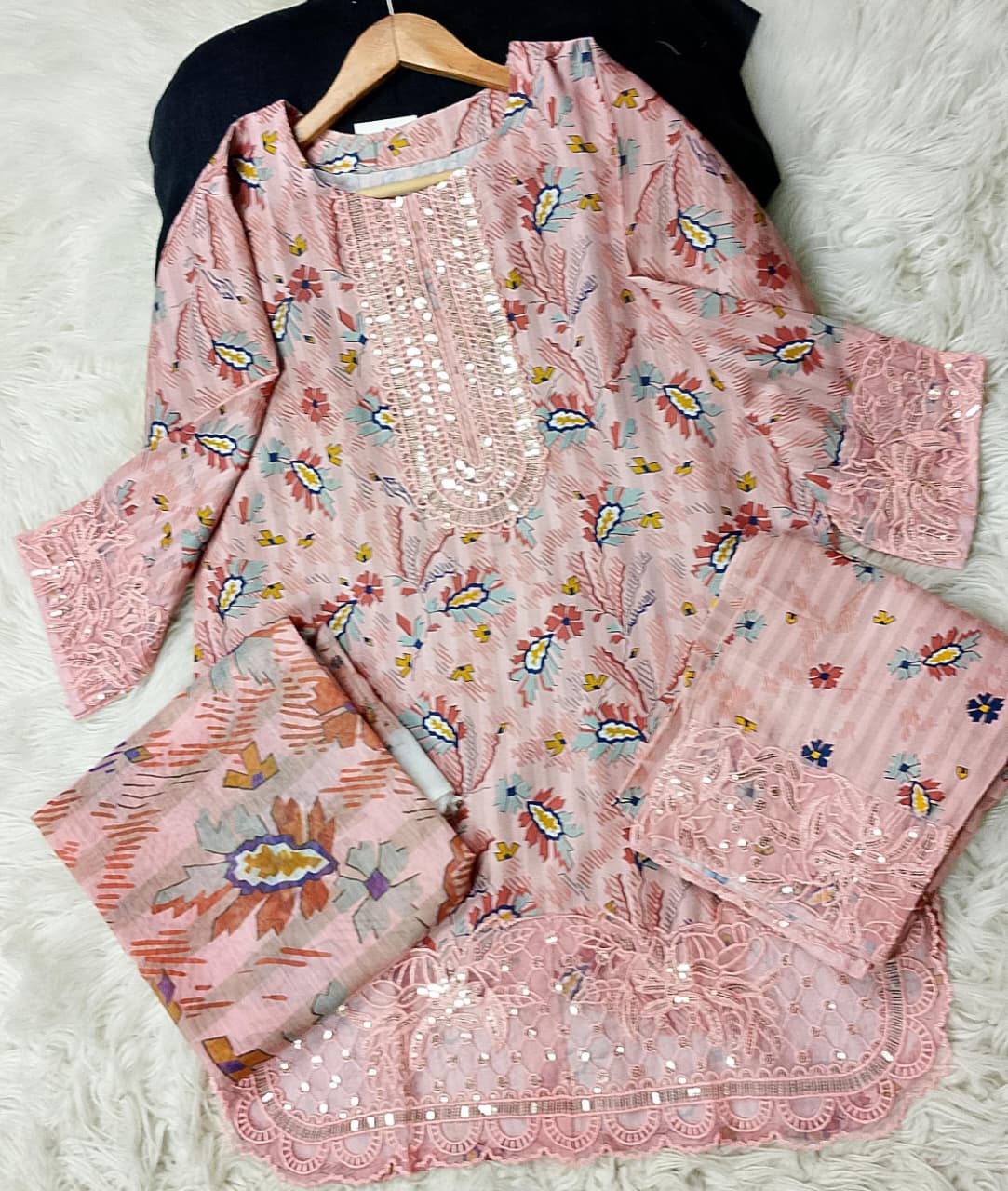 3 PIECE - EMBROIDERED KHADDAR SUIT