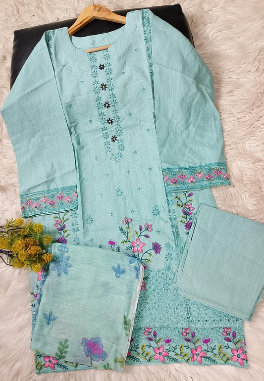 3 PIECE - EMBROIDERED KHADDAR SUIT