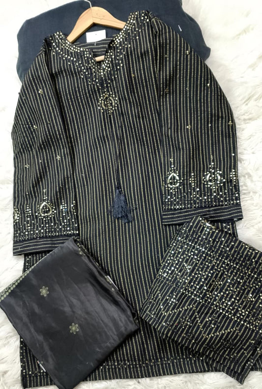 3 PIECE - EMBROIDERED KHADDAR SUIT