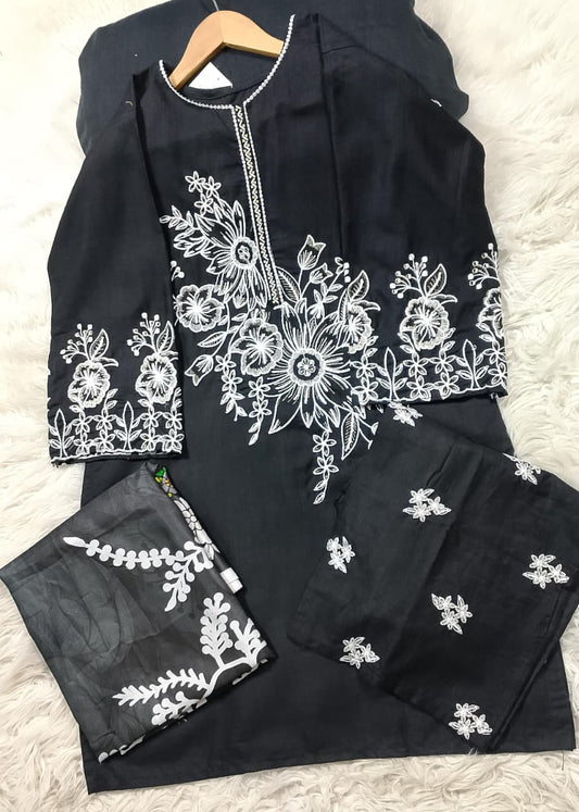 3 PIECE - EMBROIDERED KHADDAR SUIT