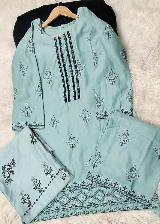 3 PIECE - EMBROIDERED KHADDAR SUIT