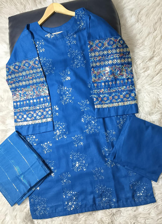 3 PIECE - EMBROIDERED KHADDAR SUIT