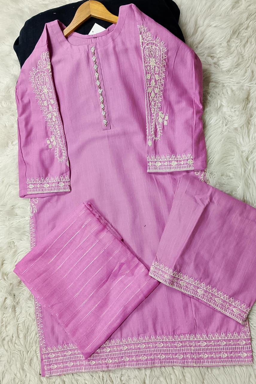 3 PIECE - EMBROIDERED KHADDAR SUIT