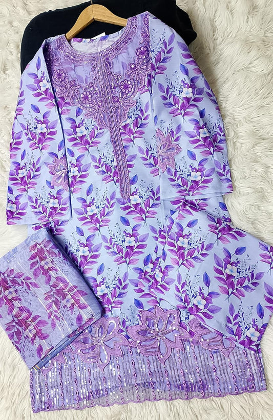 3 PIECE - EMBROIDERED VISCOSE SUIT