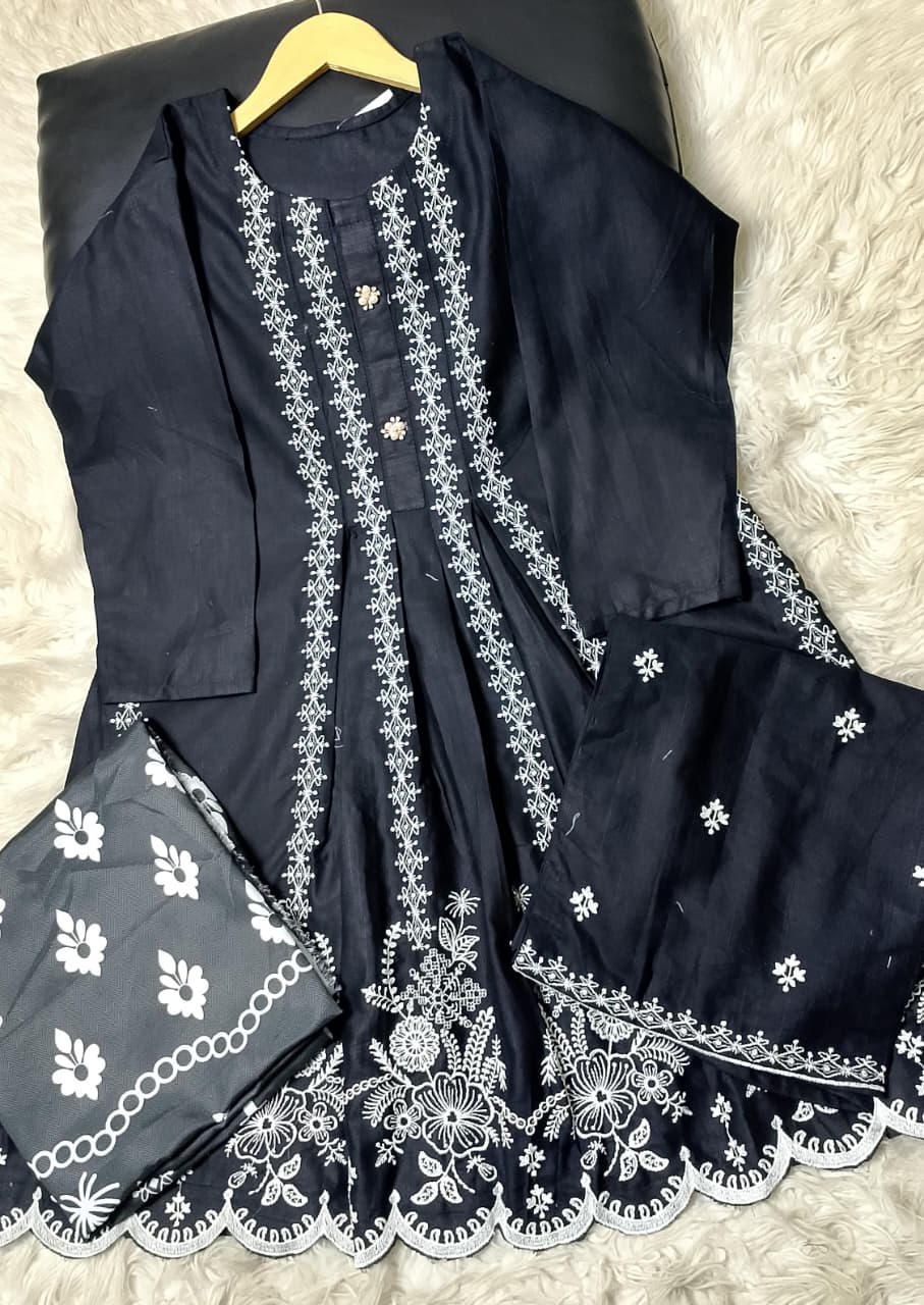 3 PIECE - EMBROIDERED KHADDAR SUIT