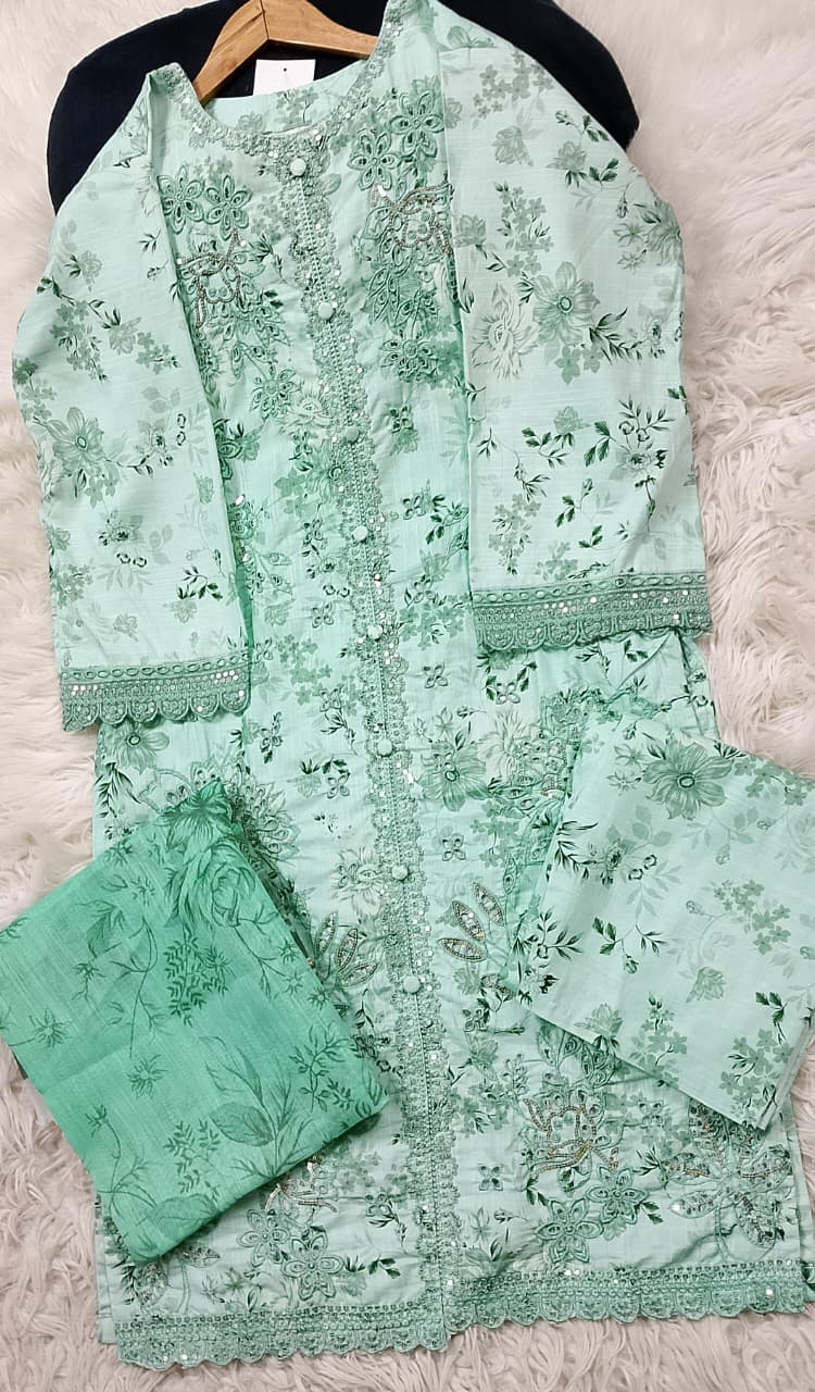 3 PIECE - EMBROIDERED KHADDAR SUIT