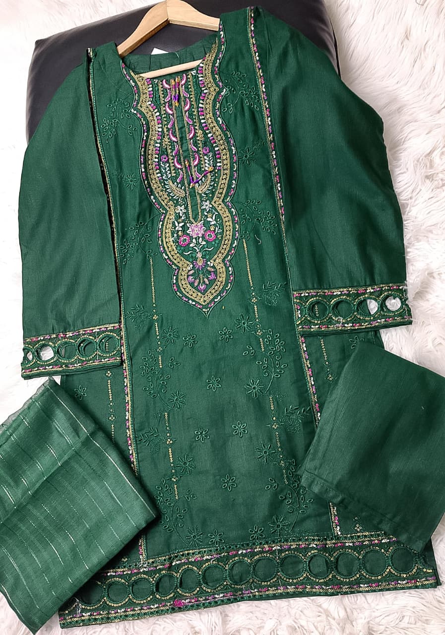3 PIECE - EMBROIDERED KHADDAR SUIT