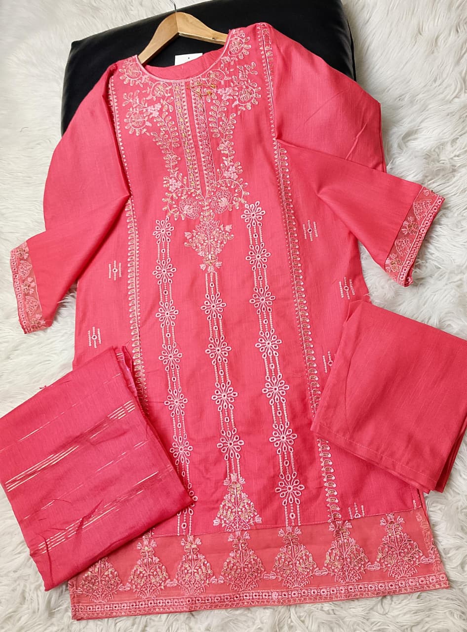 3 PIECE - EMBROIDERED KHADDAR SUIT