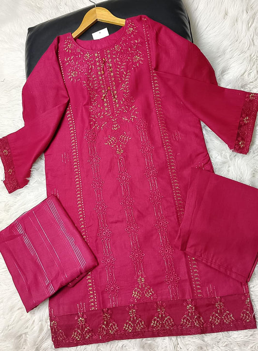 3 PIECE - EMBROIDERED KHADDAR SUIT
