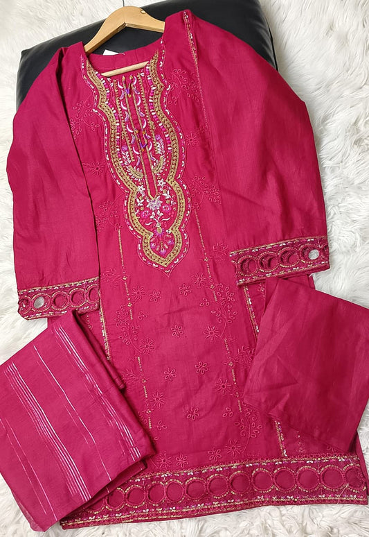 3 PIECE - EMBROIDERED KHADDAR SUIT