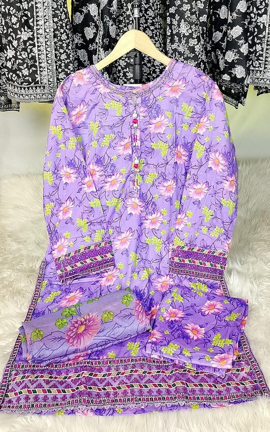 3 PIECE - EMBROIDERED / PRINTED LAWN SUIT