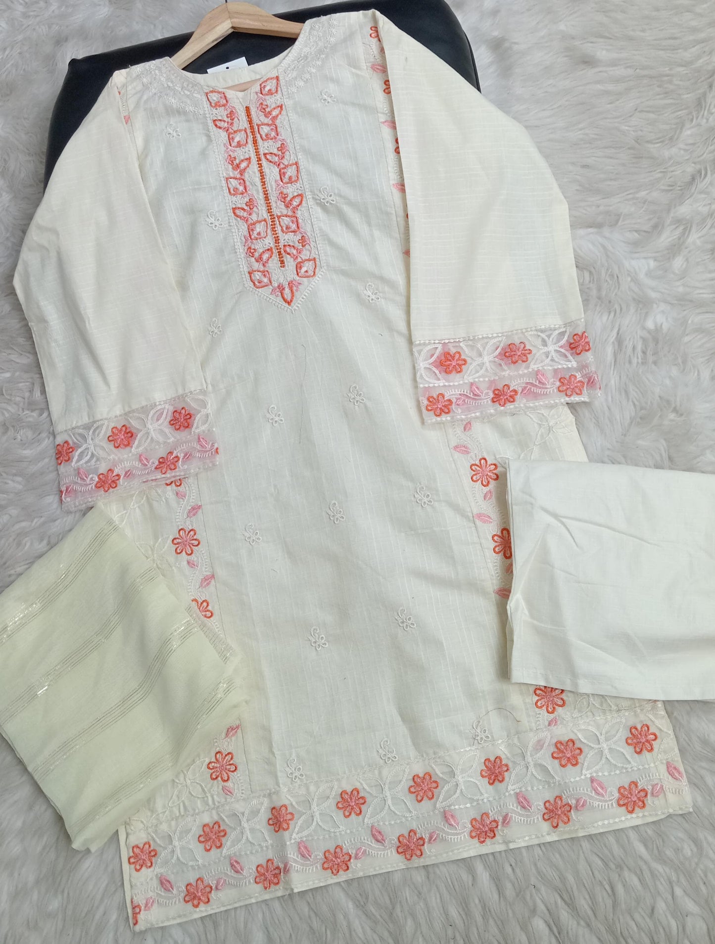 3 PIECE - EMBROIDERED LAWN SUIT