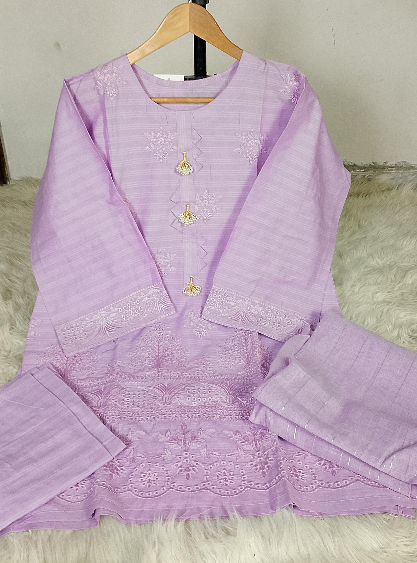 3 PIECE - EMBROIDERED LAWN SUIT