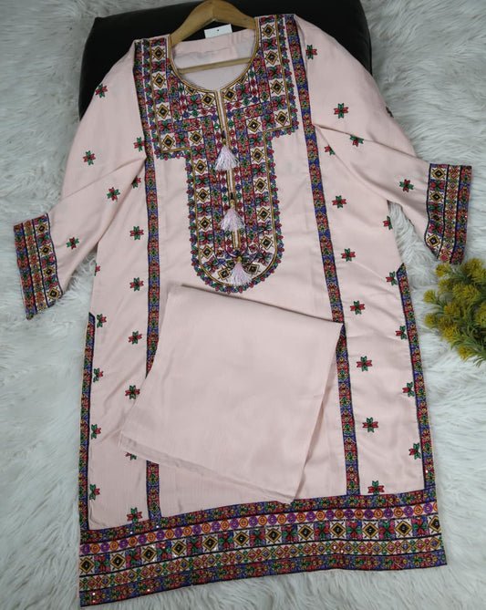 2 PIECE - EMBROIDERED VISCOSE SUIT