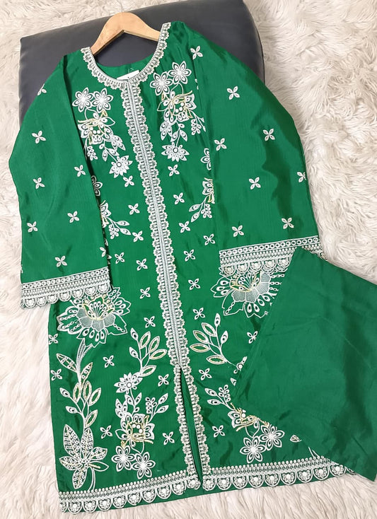 2 PIECE - EMBROIDERED VISCOSE SUIT
