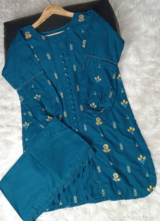 2 PIECE - EMBROIDERED VISCOSE SUIT