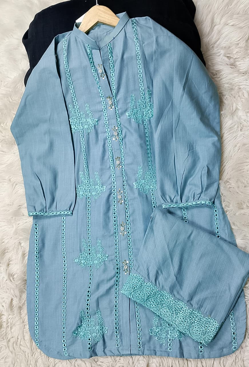 2 PIECE - EMBROIDERED KHADDAR SUIT