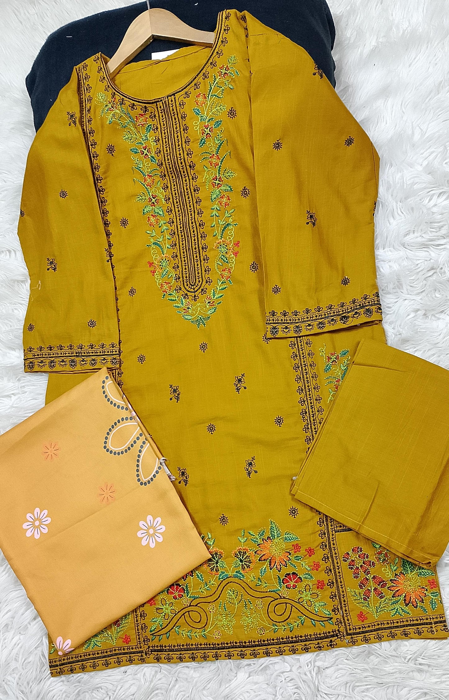 3 PIECE - EMBROIDERED KHADDAR SUIT