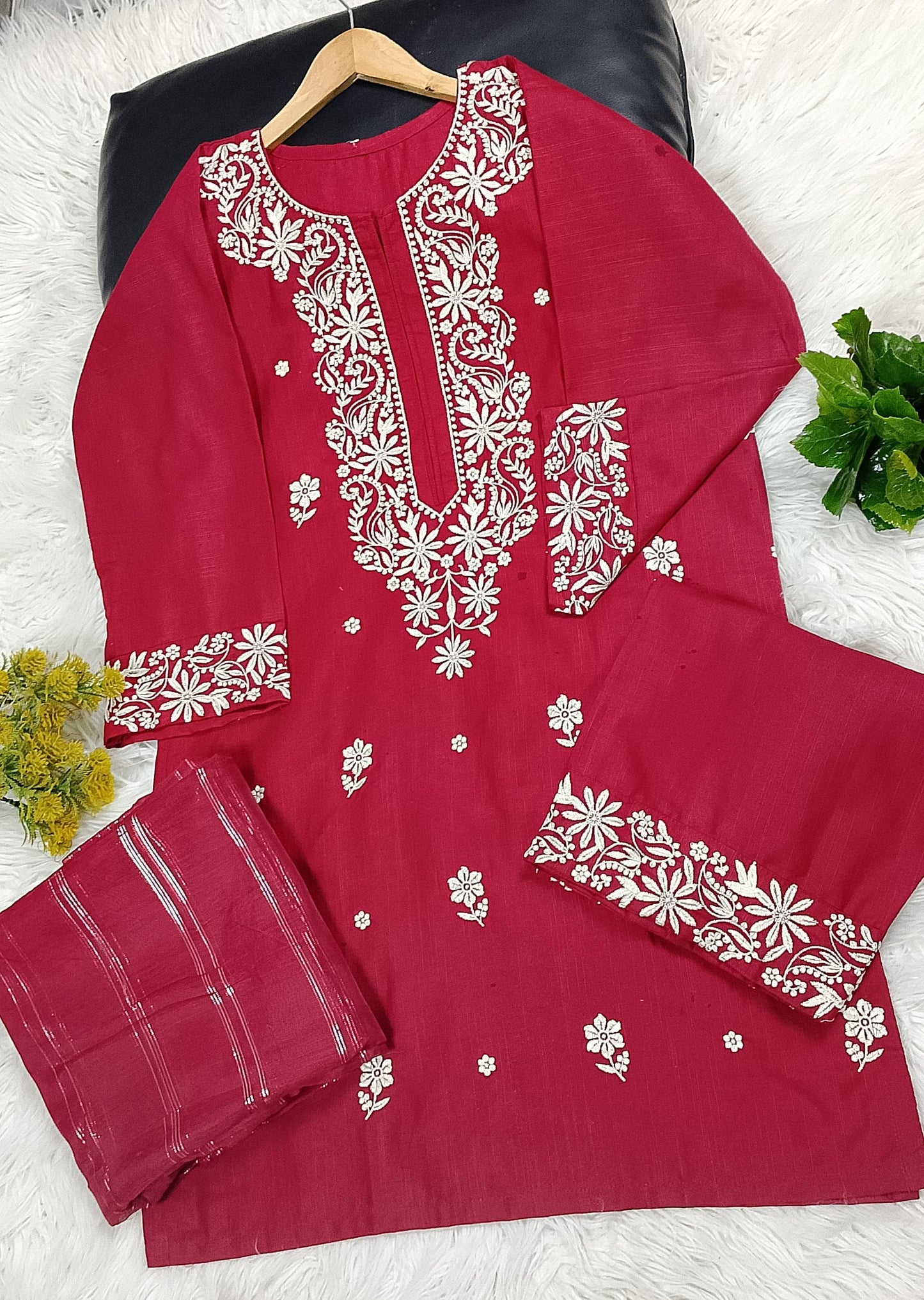 3 PIECE - EMBROIDERED KHADDAR SUIT