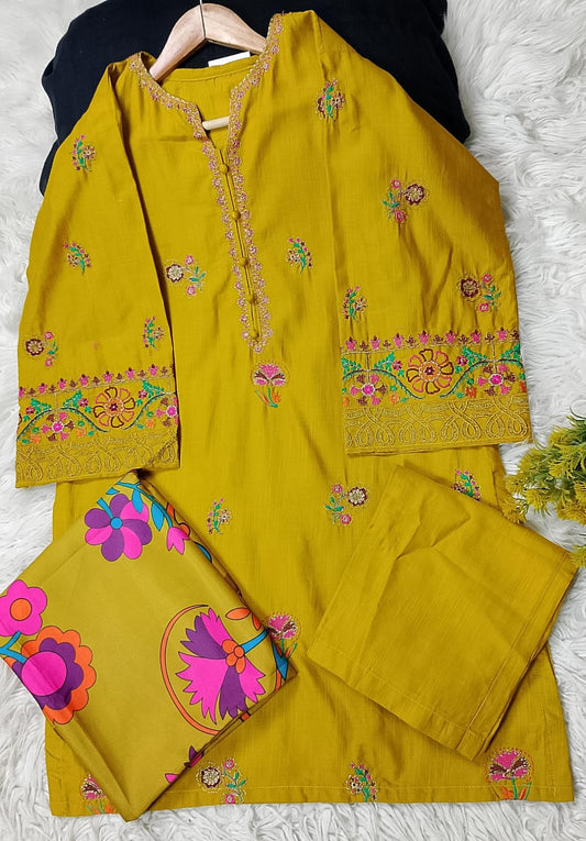 3 PIECE - EMBROIDERED KHADDAR SUIT