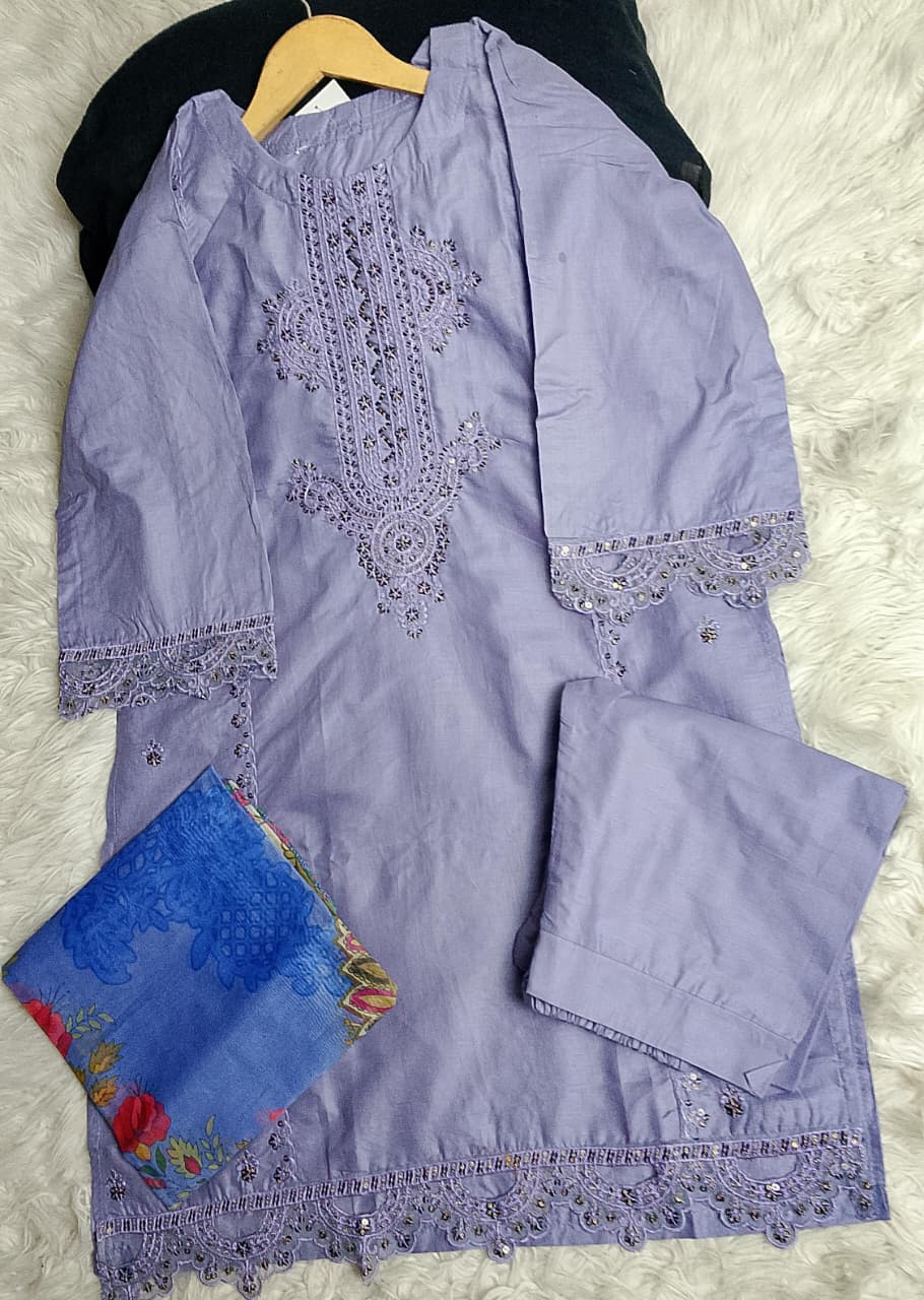 3 PIECE - EMBROIDERED LAWN SUIT