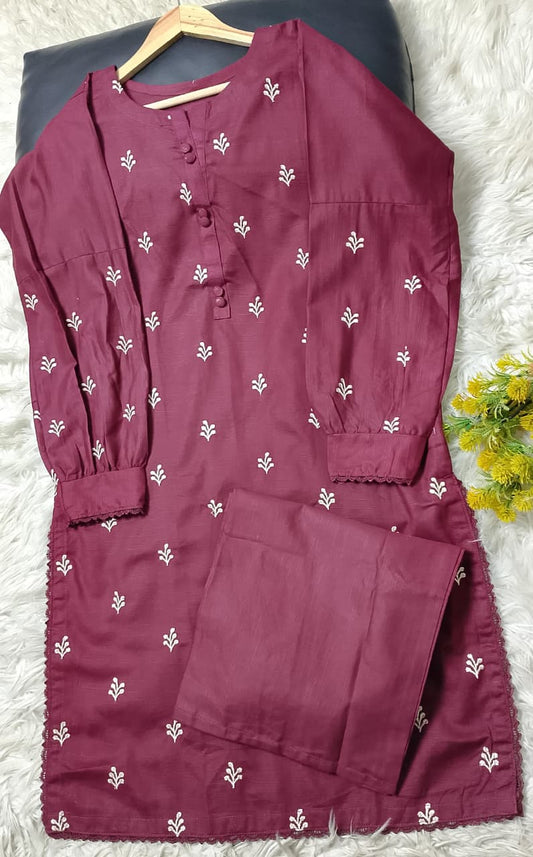 2 PIECE - EMBROIDERED KHADDAR SUIT