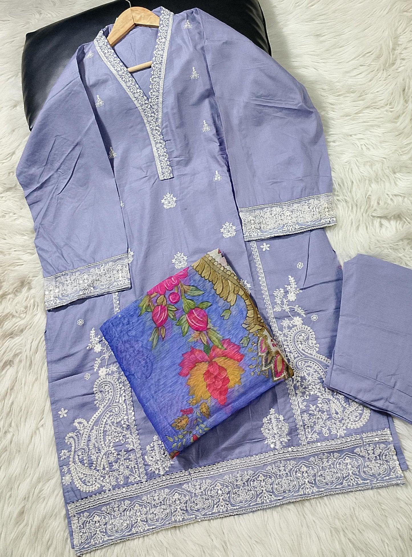 3 PIECE - EMBROIDERED LAWN SUIT