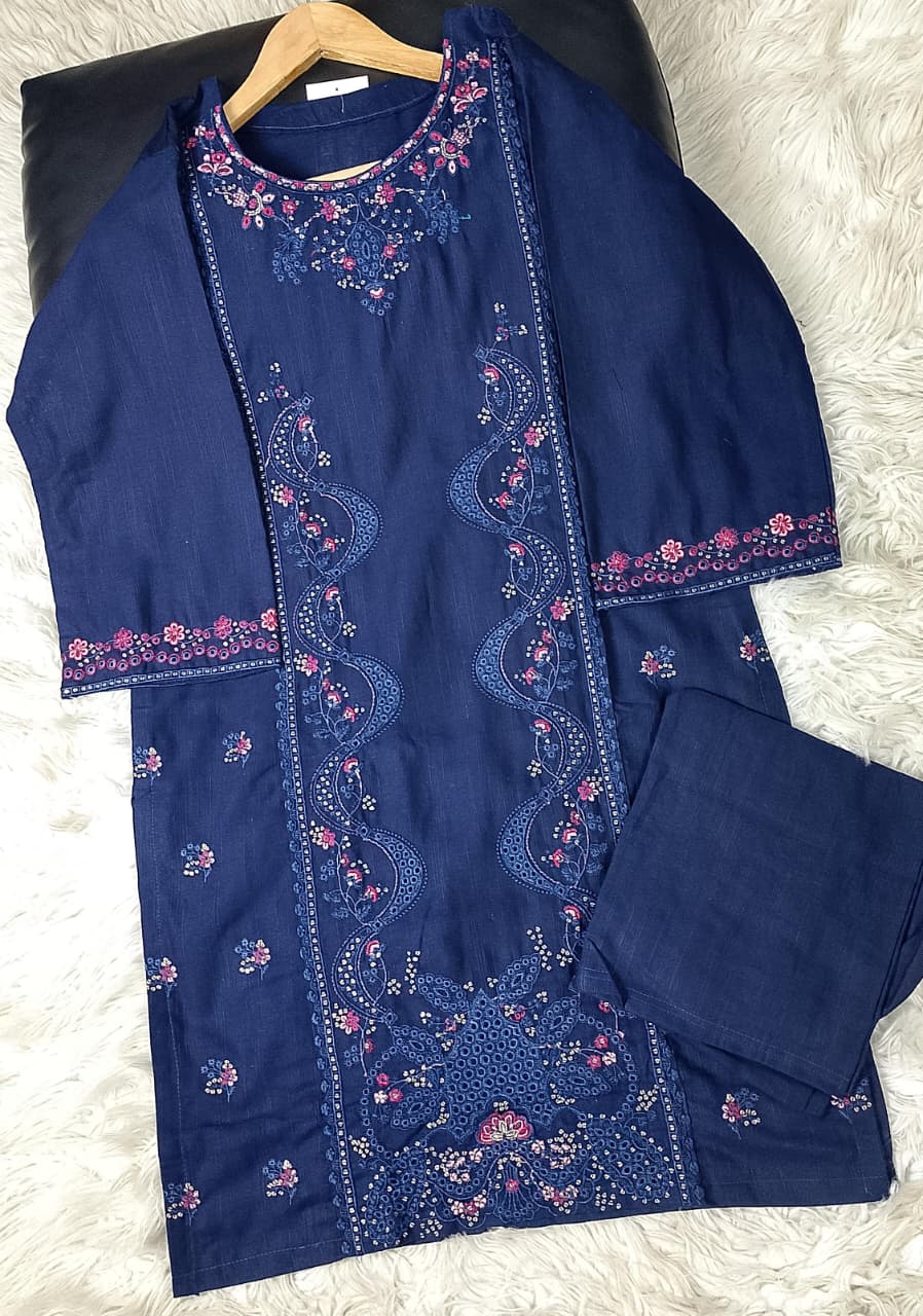2 PIECE - EMBROIDERED KHADDAR SUIT