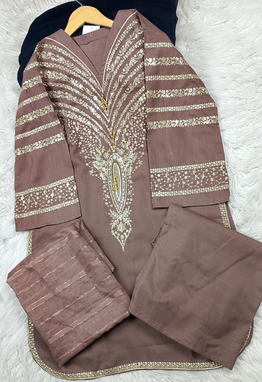 3 PIECE - EMBROIDERED LAWN SUIT