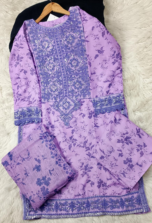 3 PIECE - EMBROIDERED LAWN SUIT