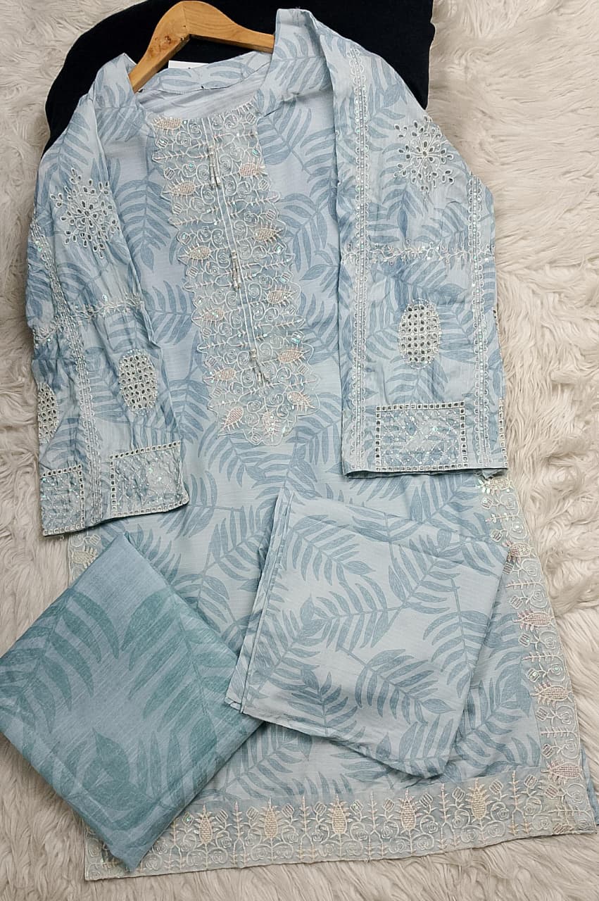 3 PIECE - EMBROIDERED LAWN SUIT