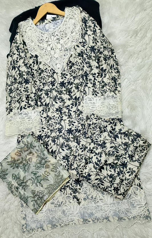 3 PIECE - EMBROIDERED LAWN SUIT