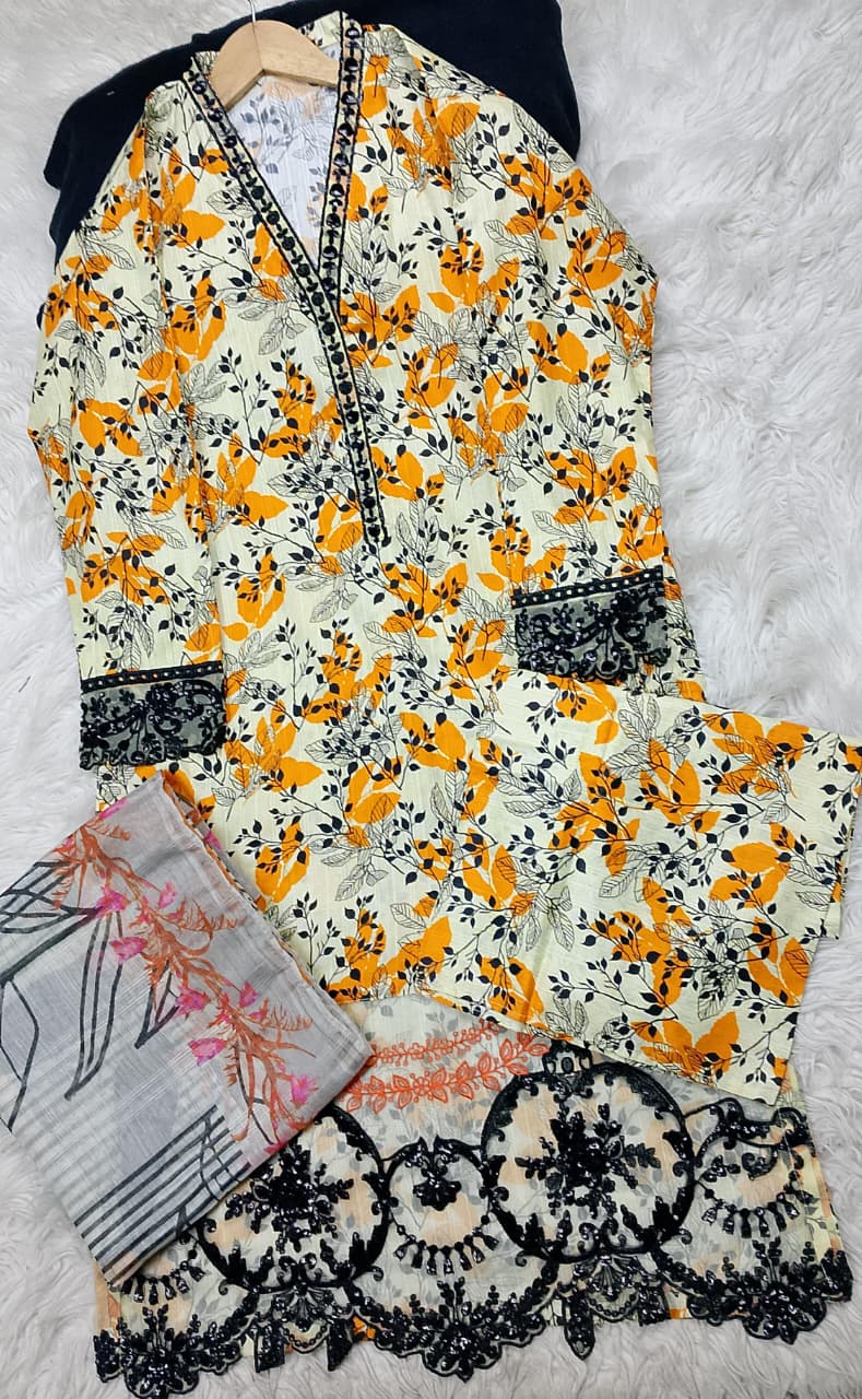 3 PIECE - EMBROIDERED LAWN SUIT