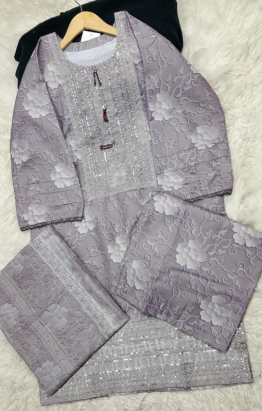 3 PIECE - EMBROIDERED LAWN SUIT