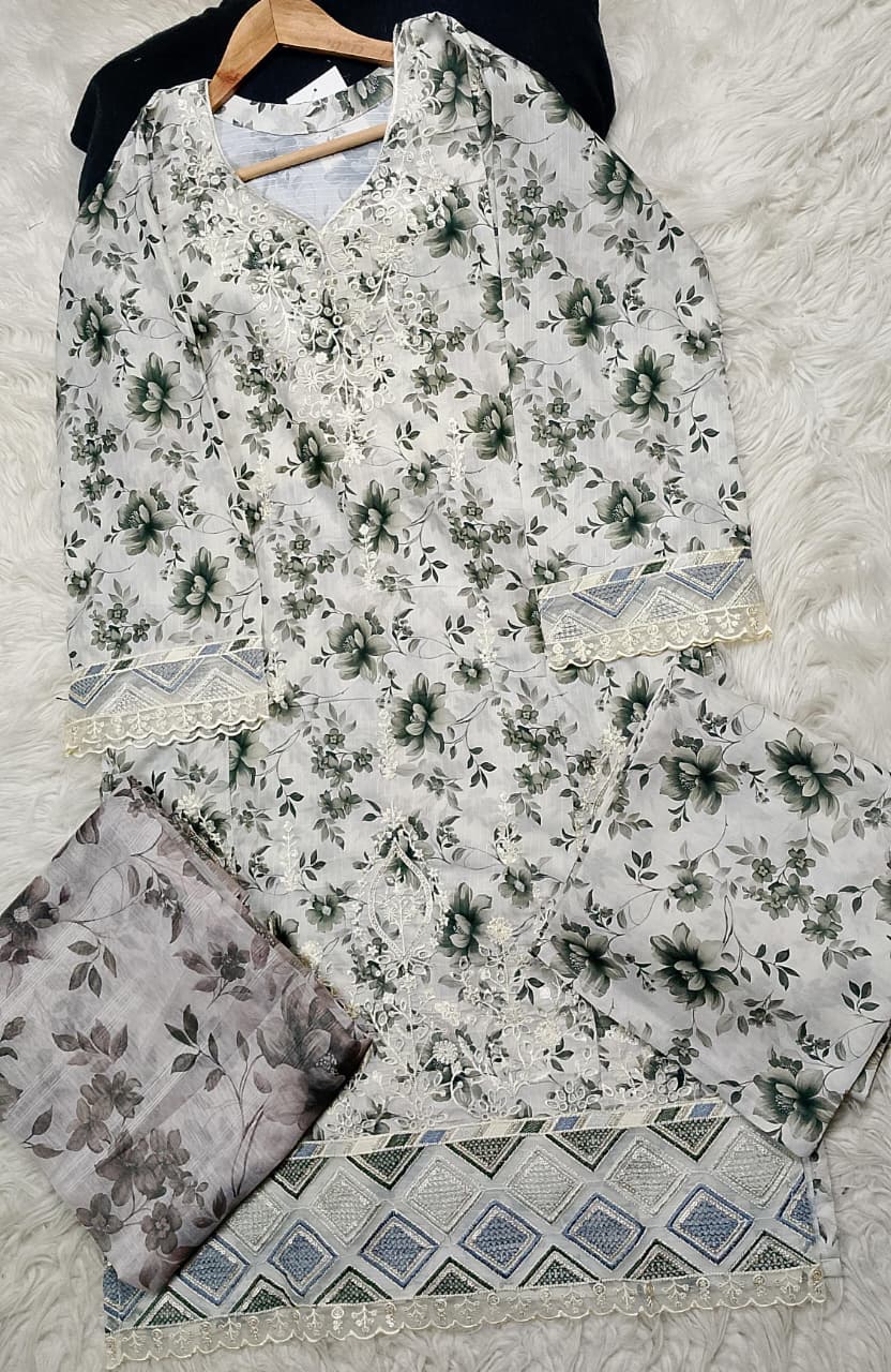 3 PIECE - EMBROIDERED LAWN SUIT