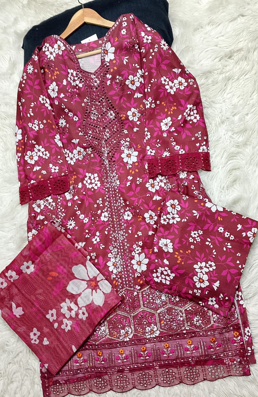 3 PIECE - EMBROIDERED LAWN SUIT