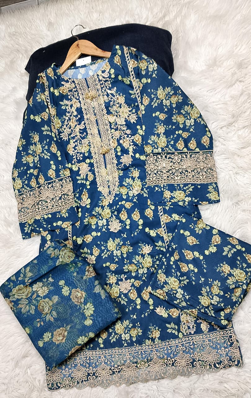 3 PIECE - EMBROIDERED LAWN SUIT