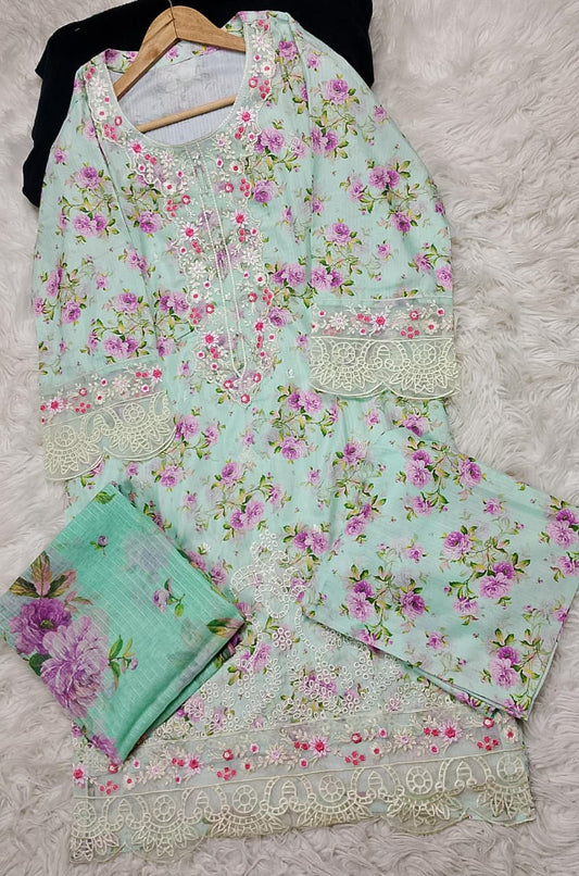 3 PIECE - EMBROIDERED LAWN SUIT