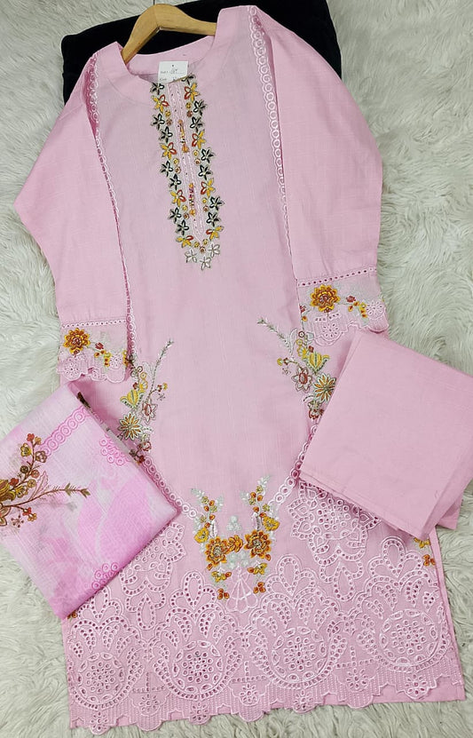 3 PIECE - EMBROIDERED DORIA COTTON SUIT