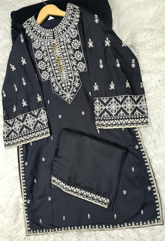 2 PIECE - EMBROIDERED DORIA COTTON SUIT