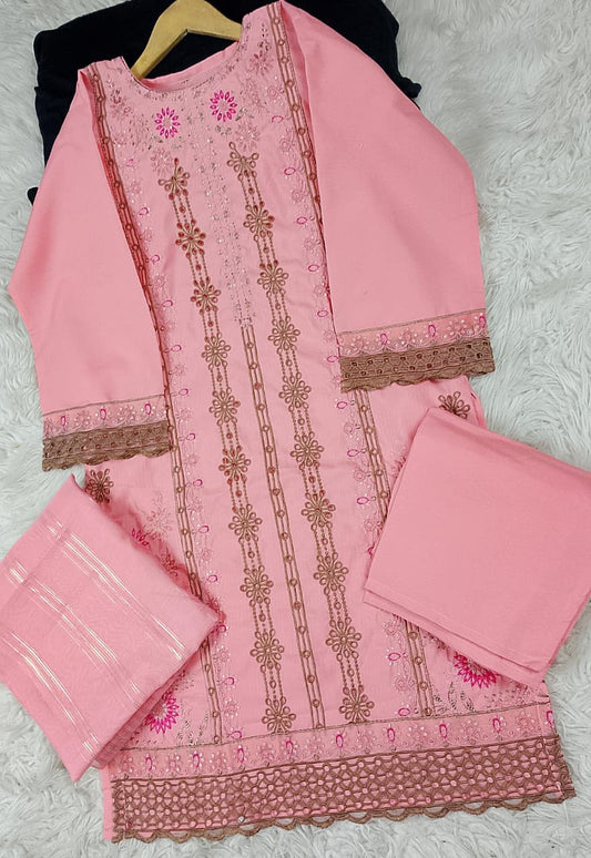 3 PIECE - EMBROIDERED DORIA COTTON SUIT