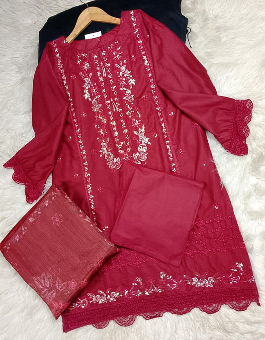 3 PIECE - EMBROIDERED LAWN SUIT