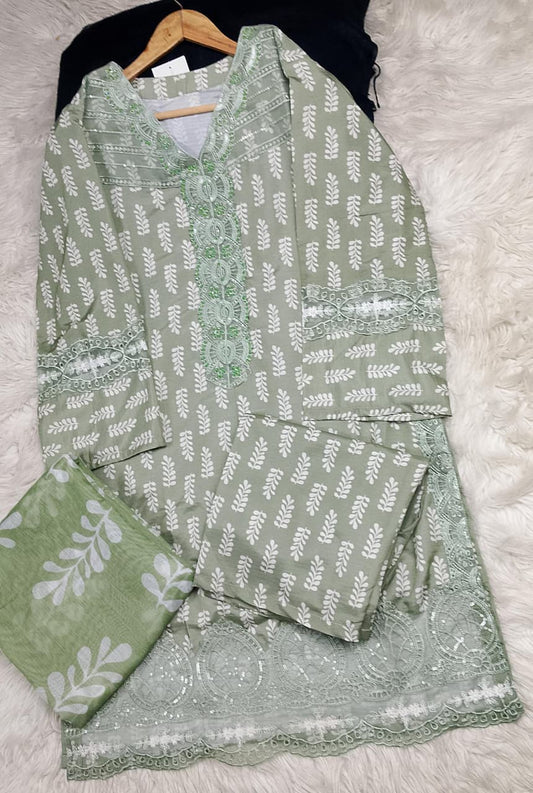 3 PIECE - EMBROIDERED LAWN SUIT