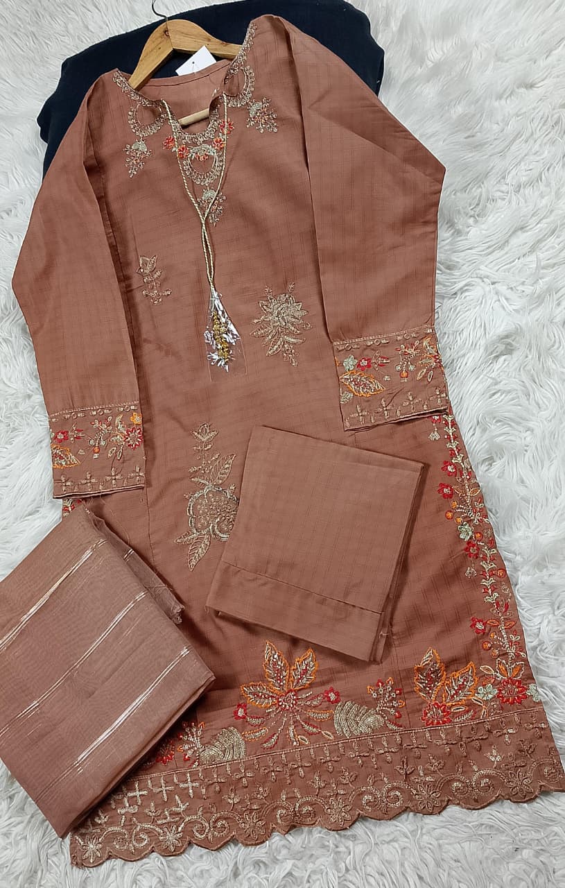 3 PIECE - EMBROIDERED LAWN SUIT